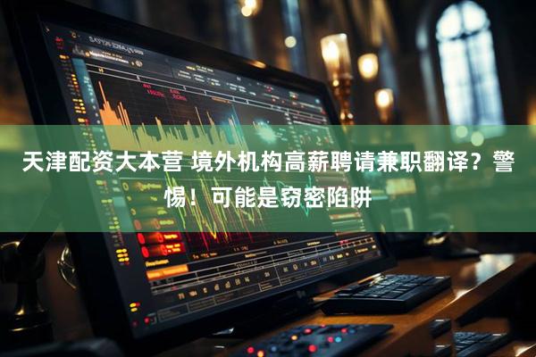 天津配资大本营 境外机构高薪聘请兼职翻译？警惕！可能是窃密陷阱