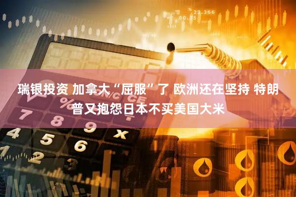 瑞银投资 加拿大“屈服”了 欧洲还在坚持 特朗普又抱怨日本不买美国大米
