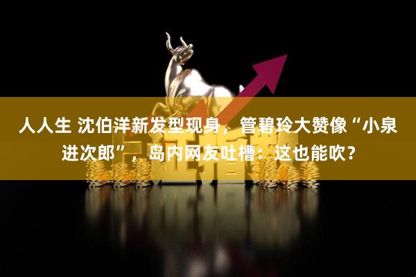 人人生 沈伯洋新发型现身，管碧玲大赞像“小泉进次郎”，岛内网友吐槽：这也能吹？